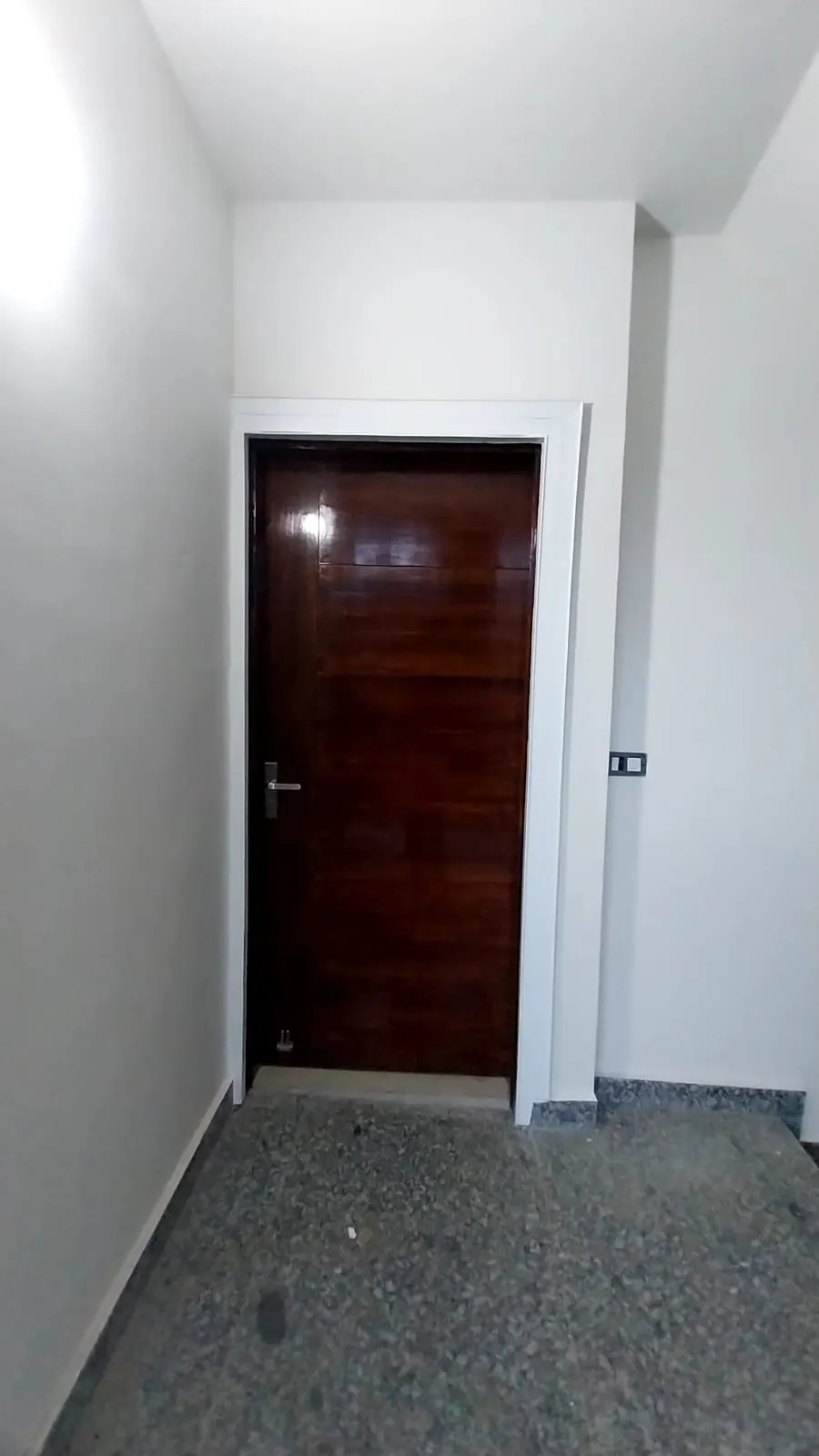 Polished wooden entrance door